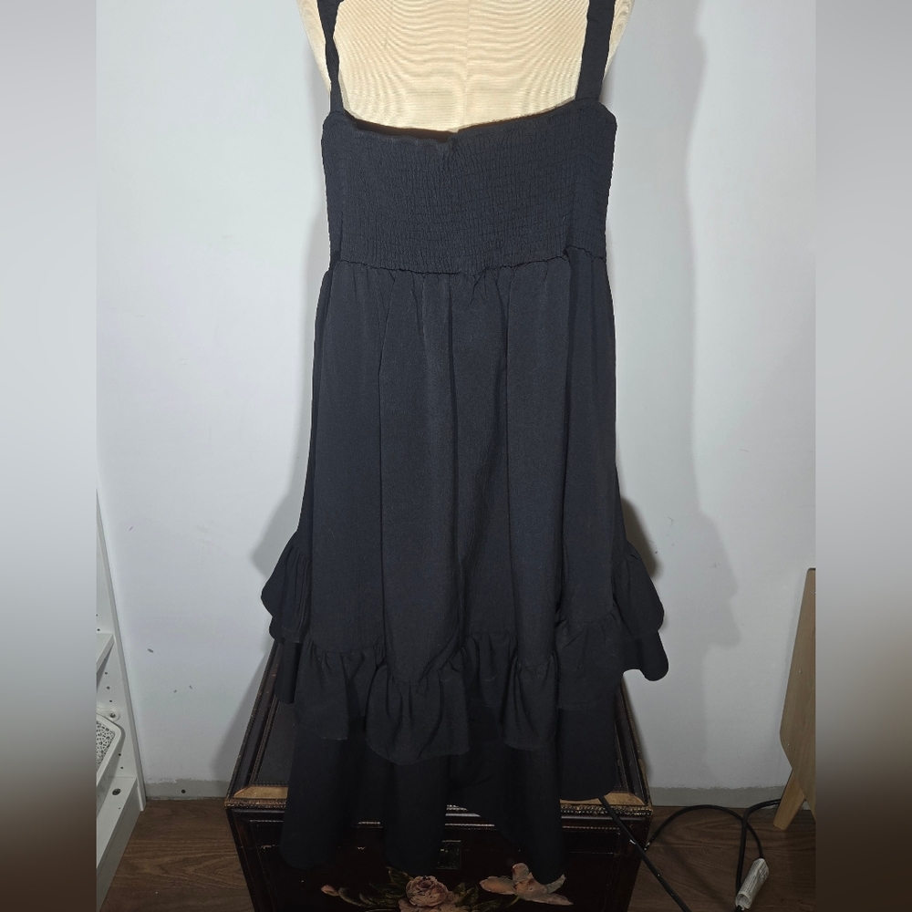 Black Ruffled High-Low Dress - Picture 3 of 4